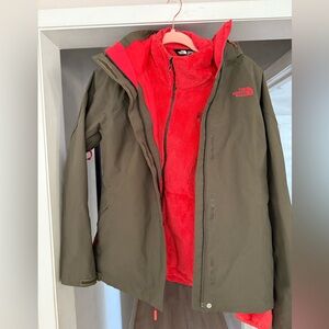 North Face 2 in 1 Hyvent and Fuzzy Jacket